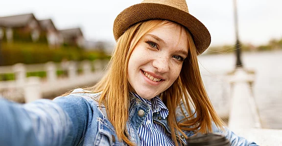 Selfie einer jungen Frau